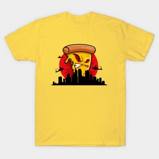 Evil pizza and city T-Shirt